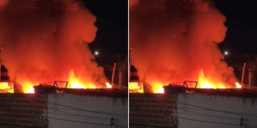 Casa fica destruÃ­da apÃ³s incÃªndio no bairro Nova Ferradas, em Itabuna