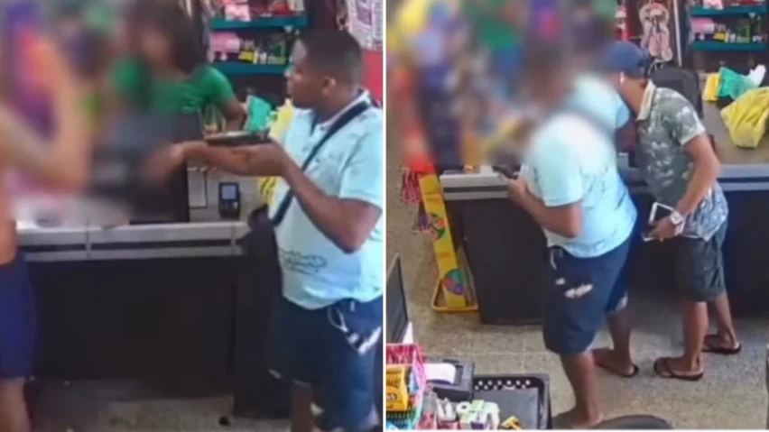 CÃ¢meras registram roubo a mercado em Boa Vista de SÃ£o Caetano