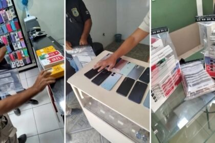 Celulares apreendidos pela Polícia Civil em Coronel João Sá