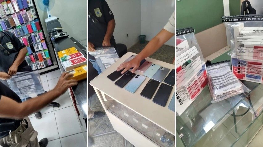 Celulares apreendidos pela Polícia Civil em Coronel João Sá