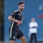 Martinelli em treino da Seleção Brasileira