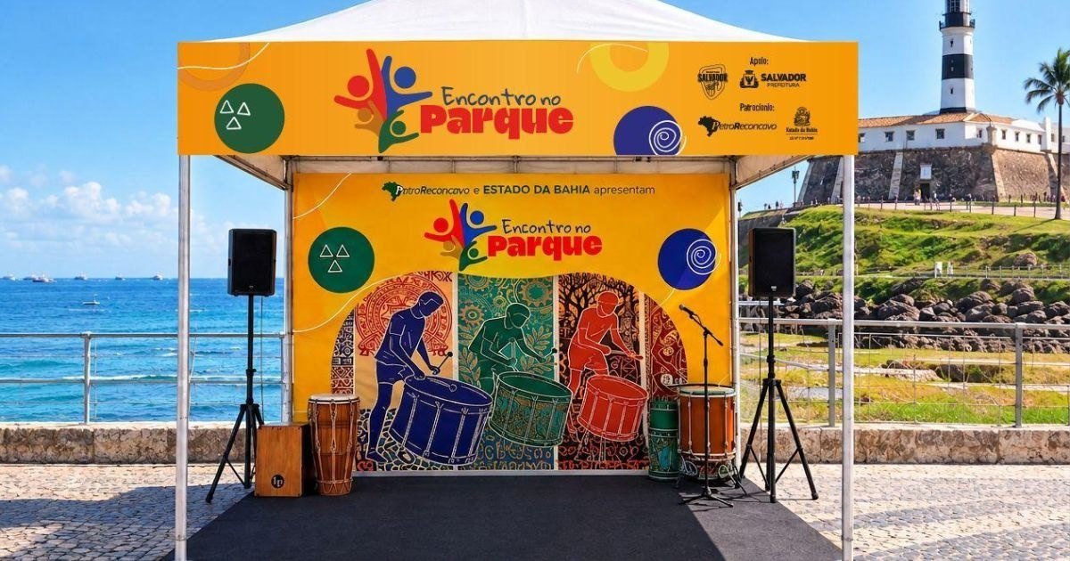 Estrutura do projeto Encontro no Parque na orla de Salvador