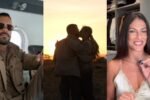 Mari Gonzalez e Pipo Marques se beijam ao pôr do sol