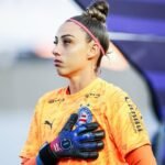 A goleira Yanne, do Bahia, em campo