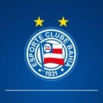 Escudo do Esporte Clube Bahia em fundo azul