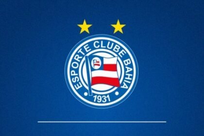 Escudo do Esporte Clube Bahia em fundo azul