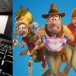 Interior de sala de cinema vazia com poltronas vermelhas
