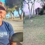 Antônio Bispo dos Santos e imagem de câmera mostrando carro capotado