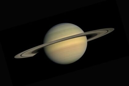 Planeta Saturno com seus anéis