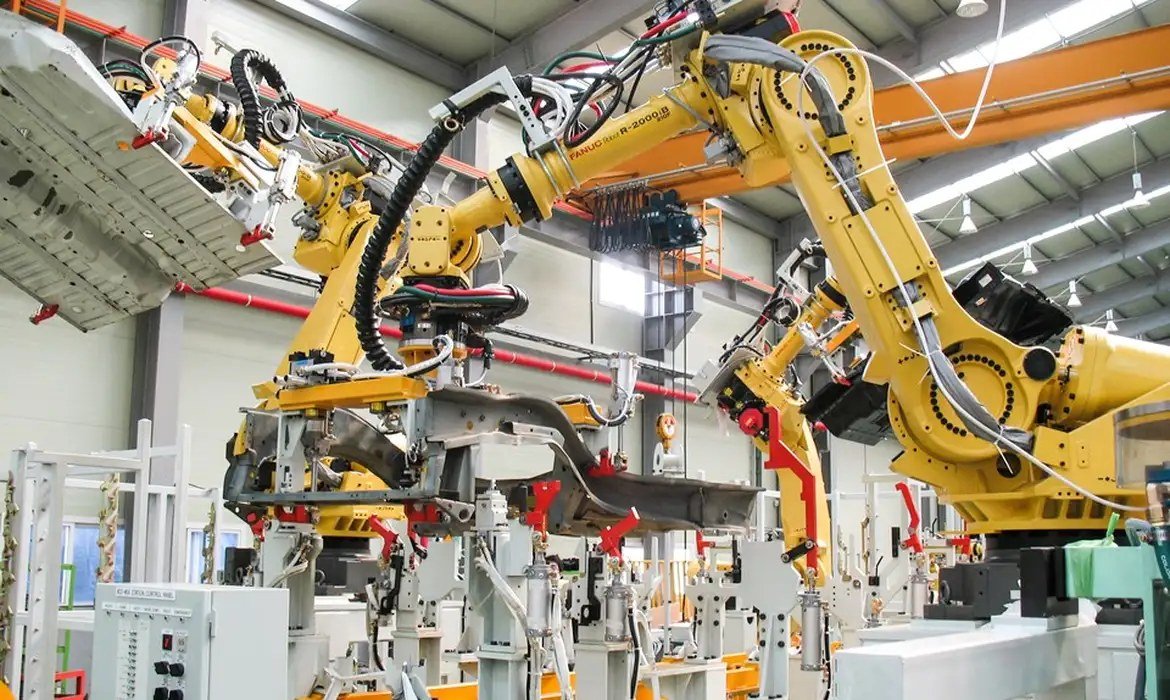 Linha de produção industrial